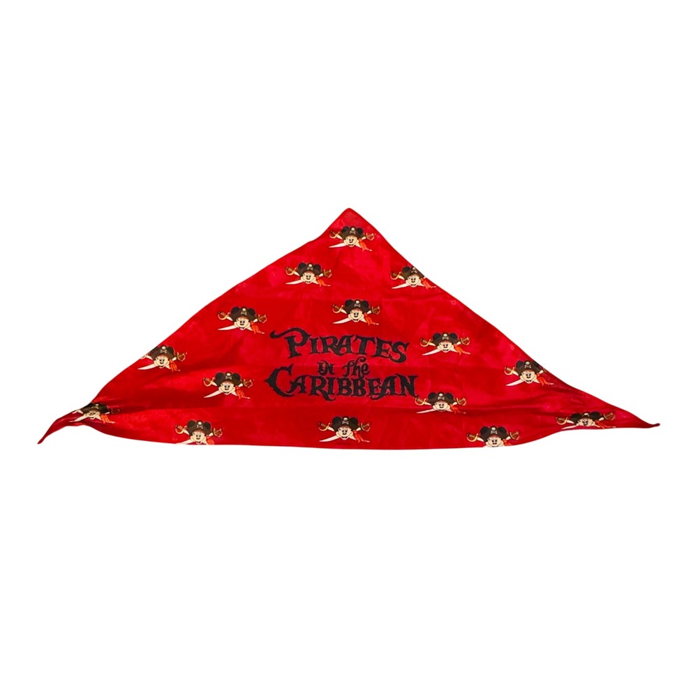 Disney Cruise Line Pirates of the Caribbean Red Bandana Mickey Pirate Scarf